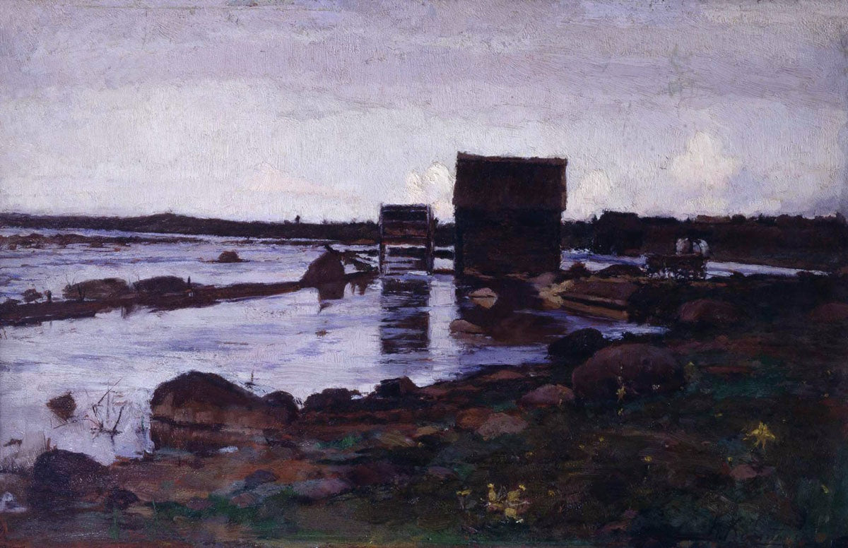Northern Landscape, vintage artwork by Kiriak Kostandi, 12x8" (A4) Poster