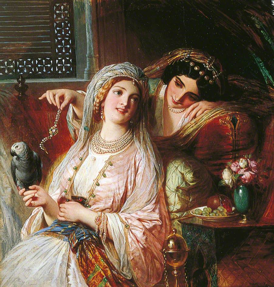 Oriental Pastime, vintage artwork by Sir Francis Bernard (Frank) Dicksee, 12x8" (A4) Poster