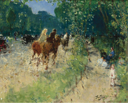 The Forest of Boulogne, vintage artwork by Pierre-Eugène Montezin, 12x8" (A4) Poster