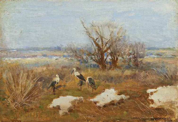 Cranes by Sergei Svetoslavsky,A3(16x12")Poster