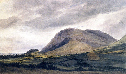 The Breiddin Hills, near Welshpool, vintage artwork by David Cox, 12x8" (A4) Poster