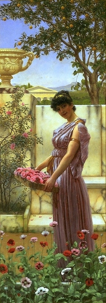 The Flowers of Venus, vintage artwork by John William Godward, 12x8" (A4) Poster