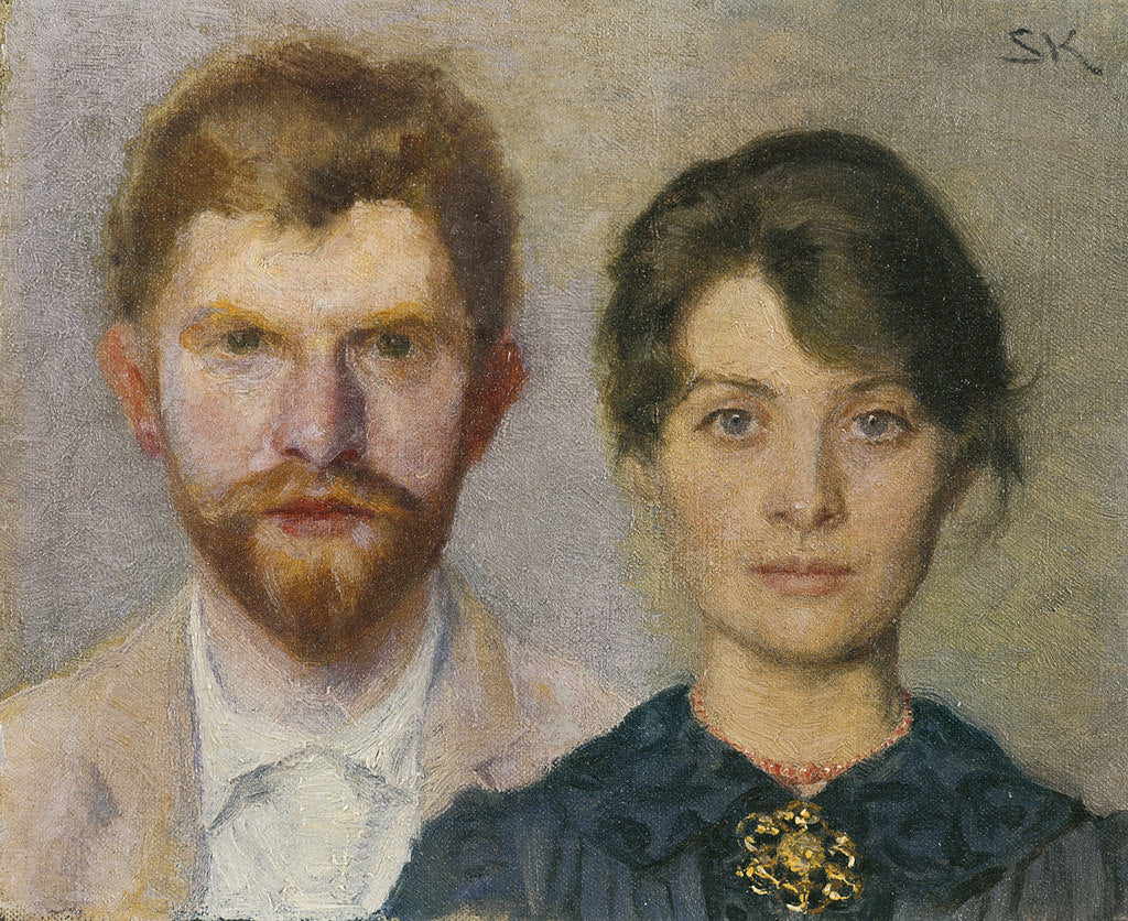 Portrait of a Married Couple, vintage artwork by Peder Severin Kroyer, 12x8" (A4) Poster