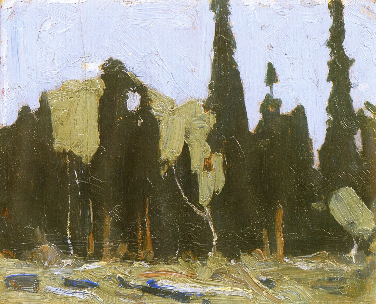 Nocturne: Forest Spires, vintage artwork by Tom Thomson, 12x8" (A4) Poster