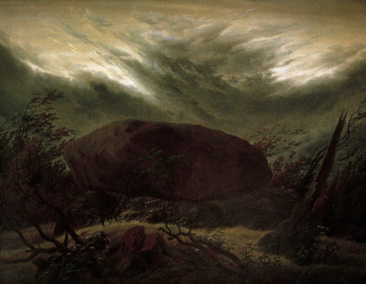 Dolmen in Autumn, vintage artwork by Caspar David Friedrich, 12x8" (A4) Poster