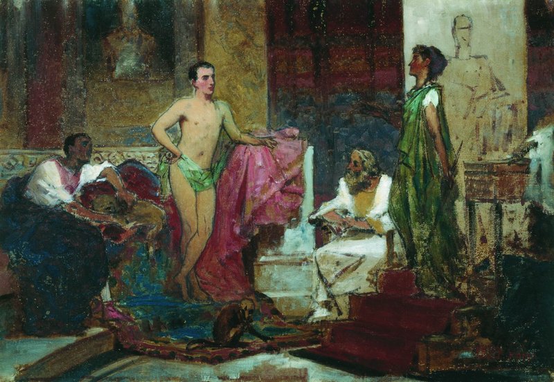 Augustus and His Famiy, vintage artwork by Fedor Bronnikov, 12x8" (A4) Poster