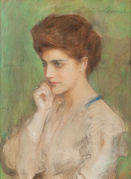 Deep in Thought, vintage artwork by Theodor Axentowicz, 12x8" (A4) Poster