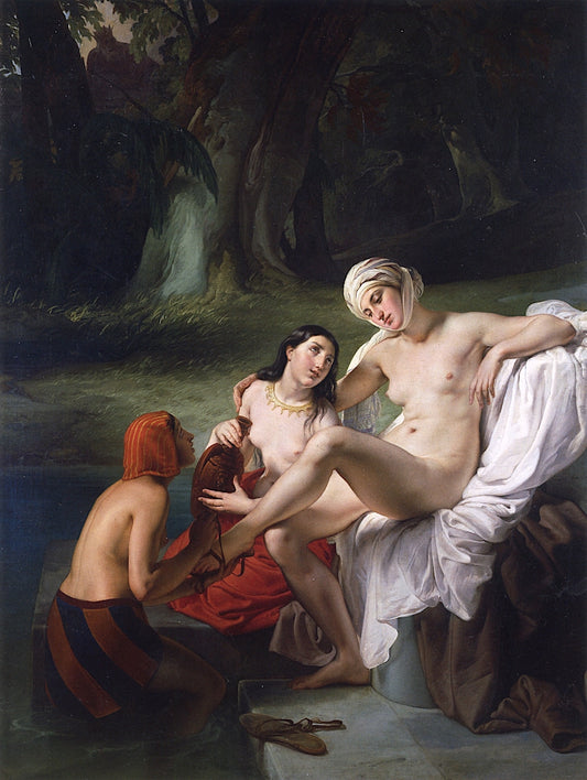 Bathing Bathsheba, vintage artwork by Francesco Paolo Hayez, A3 (16x12") Poster Print