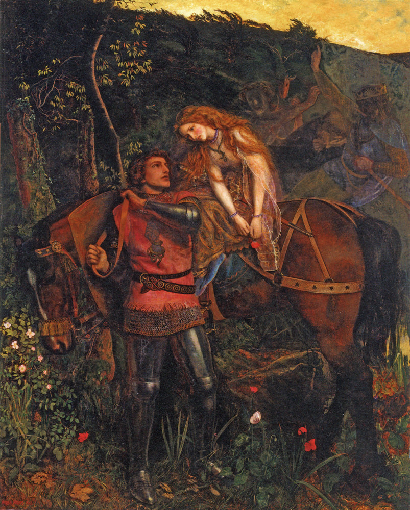 La Belle Dame Sans Merci, vintage artwork by Arthur Hughes, 12x8" (A4) Poster