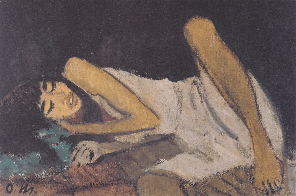 Liegende, vintage artwork by Otto Mueller, 12x8" (A4) Poster