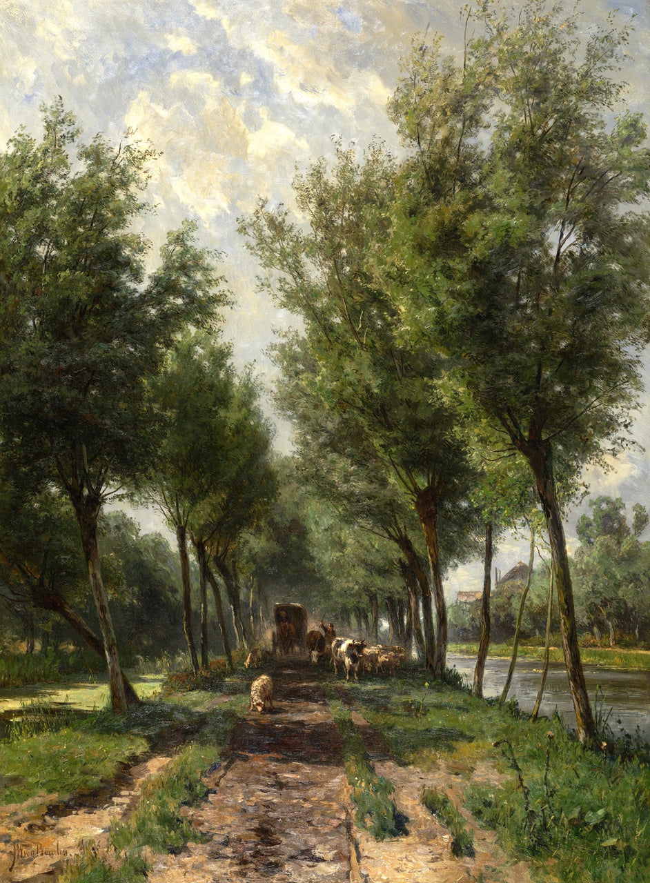 The Road in Polsbroekerdam, vintage artwork by Jan Willem van Borselen, 12x8" (A4) Poster