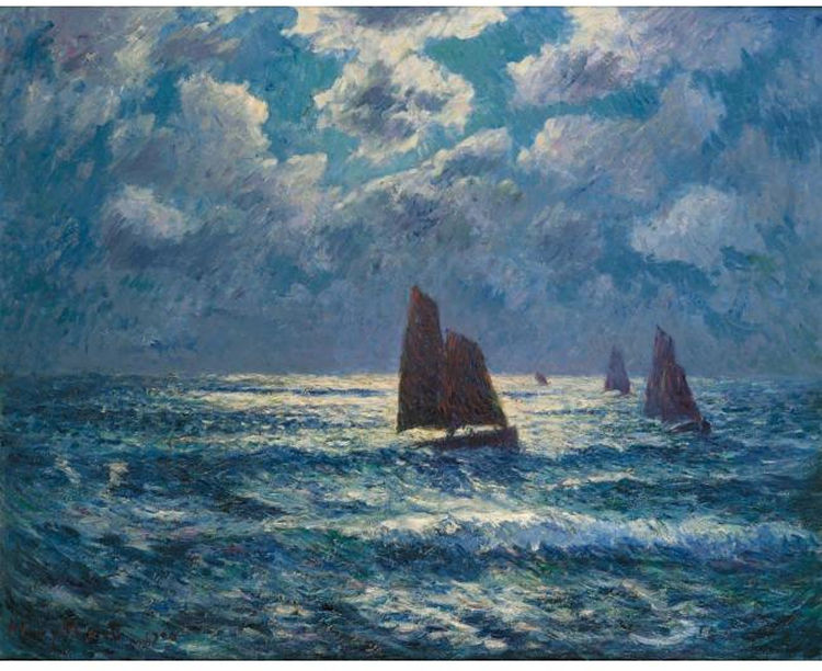 Claire de Lune, vintage artwork by Henry Moret, 12x8" (A4) Poster