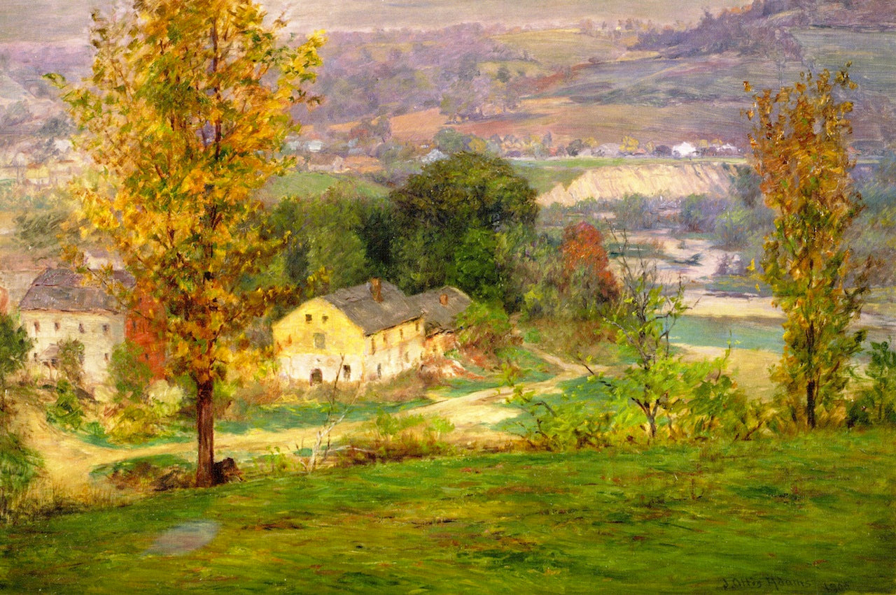 In the Whitewater Valley, vintage artwork by John Ottis Adams, 12x8" (A4) Poster