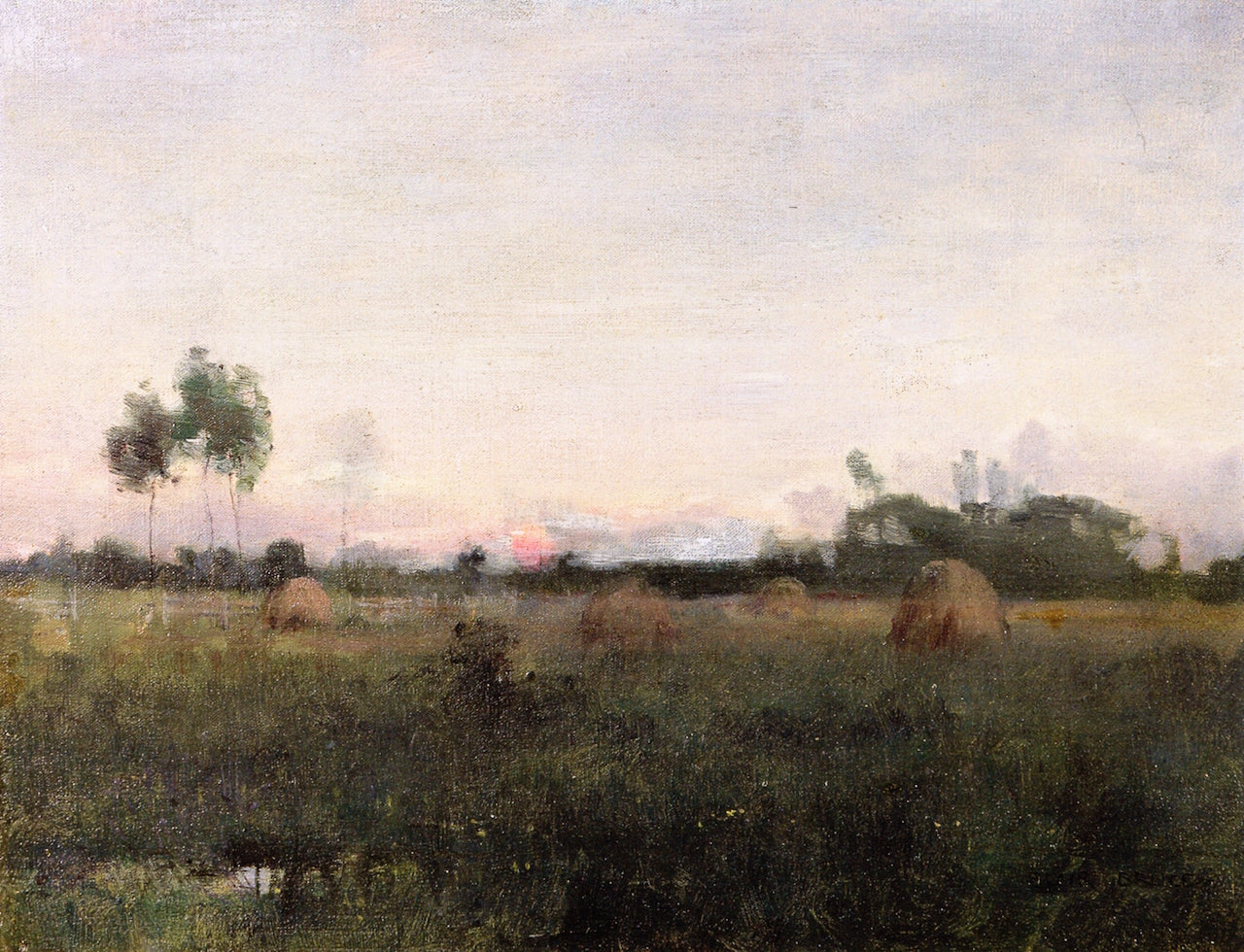 Sunset, Barbizon, France, vintage artwork by William Blair Bruce, 12x8" (A4) Poster