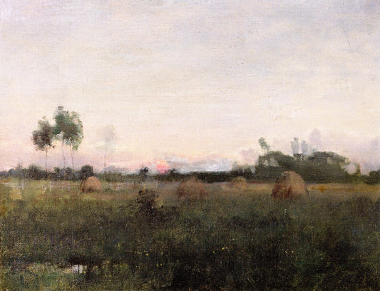 Sunset, Barbizon, France, vintage artwork by William Blair Bruce, 12x8" (A4) Poster