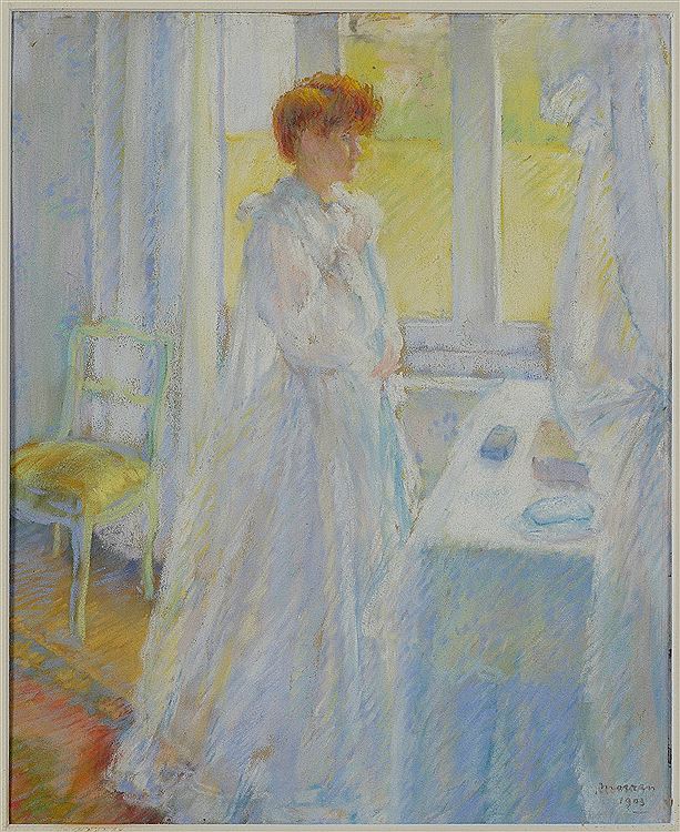 Young Woman at her Dresser by Georges Morren,A3(16x12")Poster