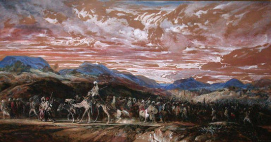 The March of the Bedouin, vintage artwork by Alexandre-Gabriel Decamps, A3 (16x12") Poster Print