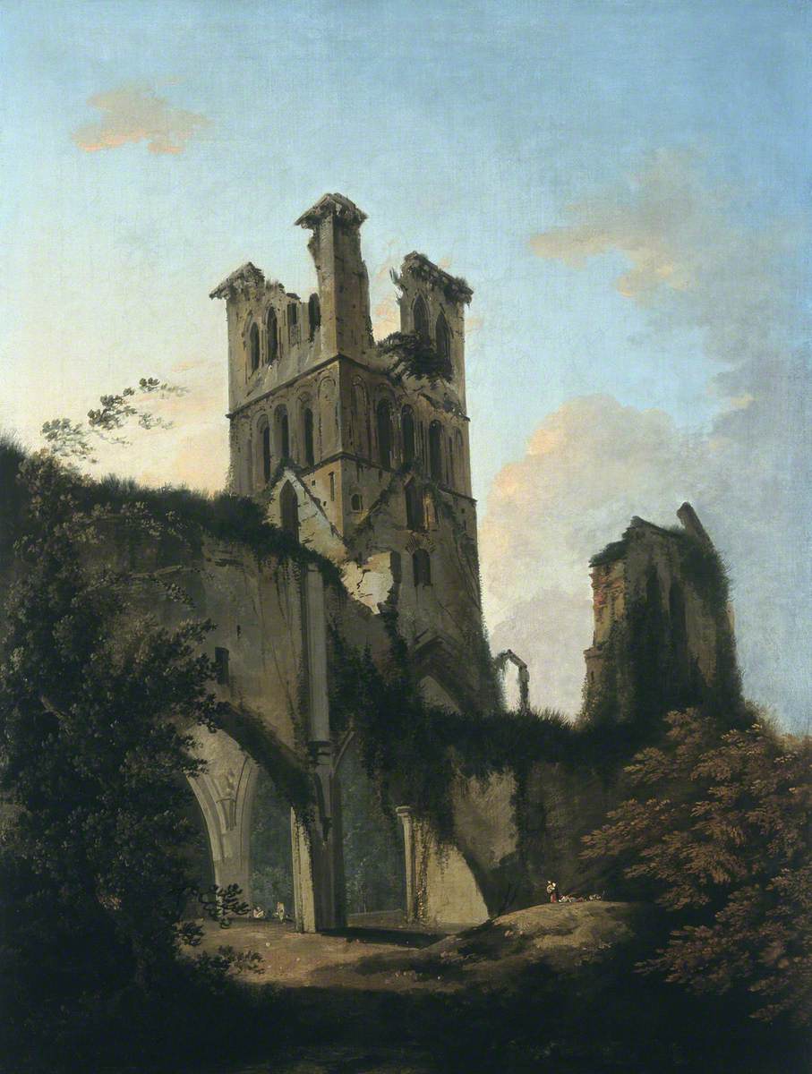 Ruins of Llanthony Abbey, vintage artwork by William Hodges, 12x8" (A4) Poster