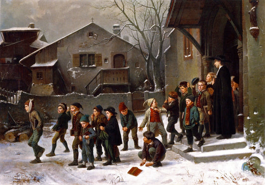After Sunday School, vintage artwork by Benjamin Vautier, 12x8" (A4) Poster