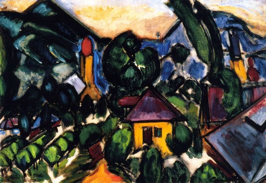 Motif of Nagybánya, vintage artwork by Sándor Galimberti, 12x8" (A4) Poster