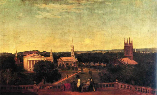 New Haven Green, vintage artwork by Thomas P. Rossiter, A3 (16x12") Poster Print