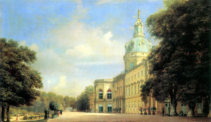 Schloss Charlottenburg von der Gartenseite, vintage artwork by Eduard Gaertner, A3 (16x12