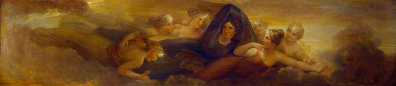 Night, with the Pleiades, vintage artwork by Henry Howard, 12x8" (A4) Poster