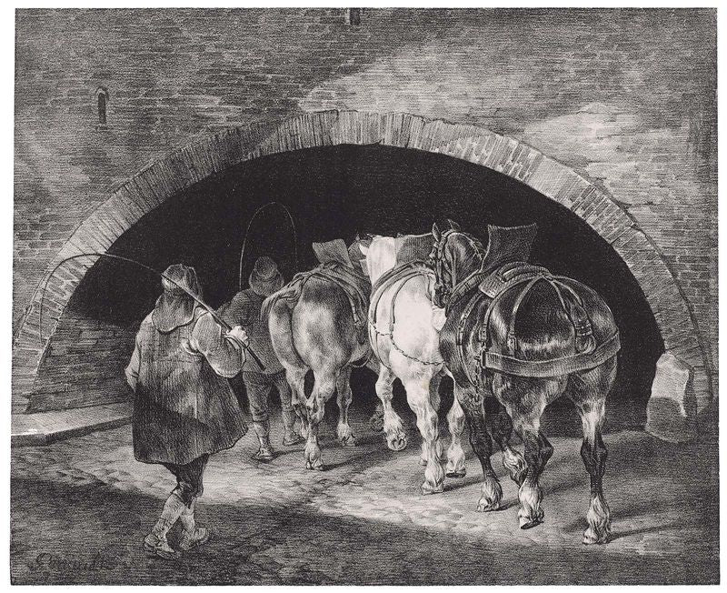 Entrance to the Adelphi Wharf, vintage artwork by Theodore Gericault, 12x8" (A4) Poster