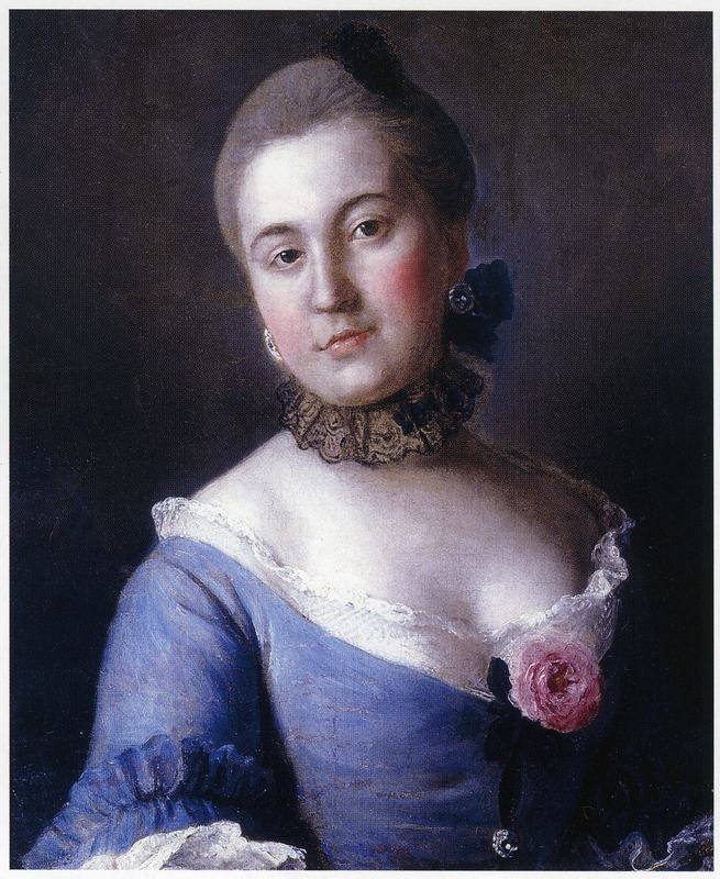 Portrait of Elena Kurakina, vintage artwork by Pietro Antonio Rotari, 12x8" (A4) Poster