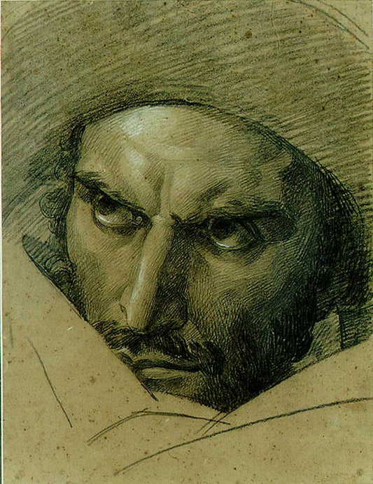 Head of F. Ravaillac - study, vintage artwork by François Gerard, 12x8" (A4) Poster