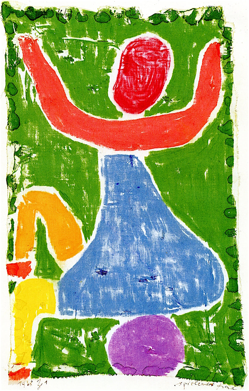 Child Playing, vintage artwork by Paul Klee, 12x8" (A4) Poster