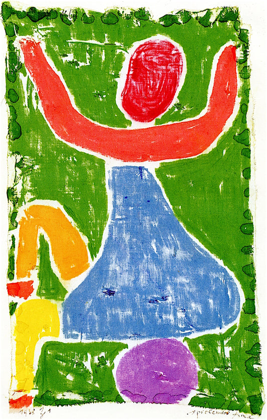 Child Playing, vintage artwork by Paul Klee, 12x8" (A4) Poster