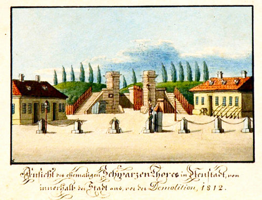 The Black Gate, vintage artwork by Christian Gottlob Hammer, 12x8" (A4) Poster