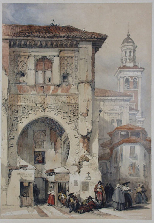 Correo de Los Moros, Granada, vintage artwork by Attributed to David Roberts, A3 (16x12") Poster Print