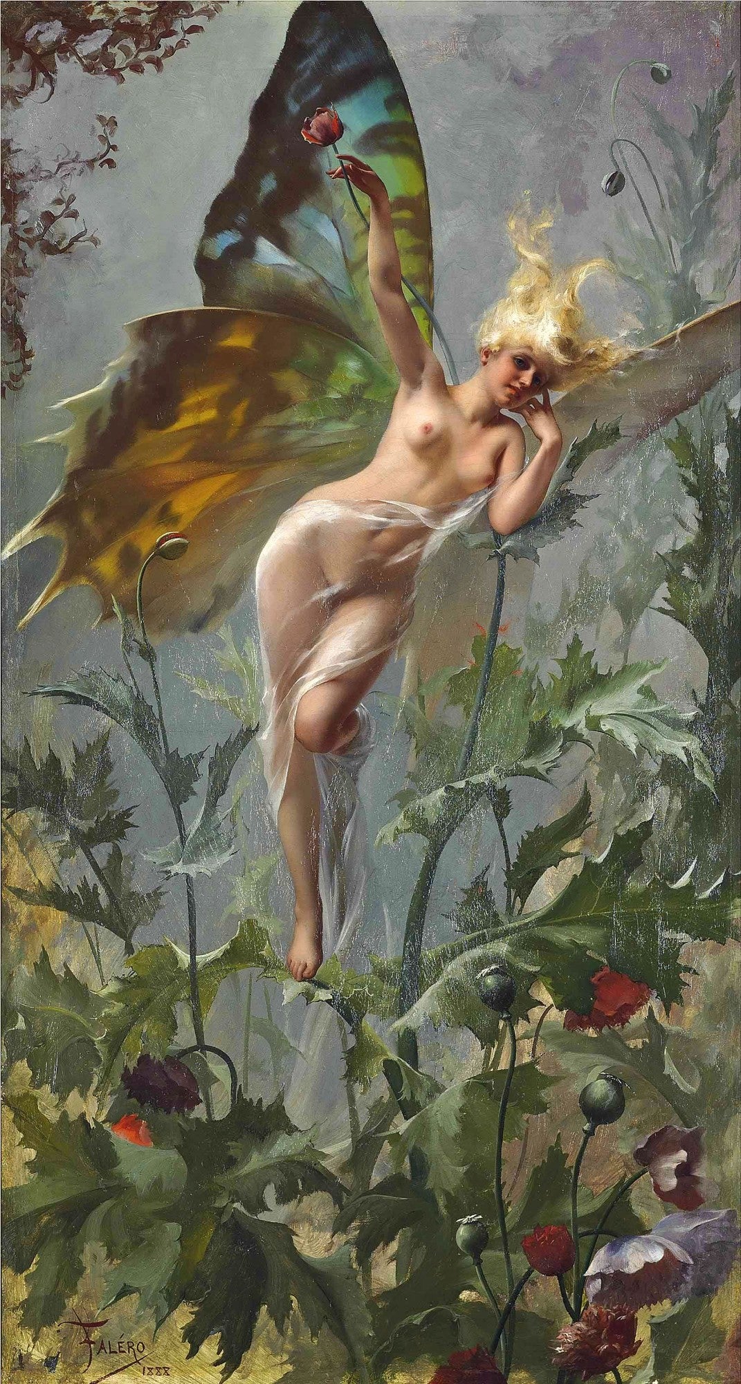 The Poppy Fairy by Luis Ricardo Falero,A3(16x12")Poster