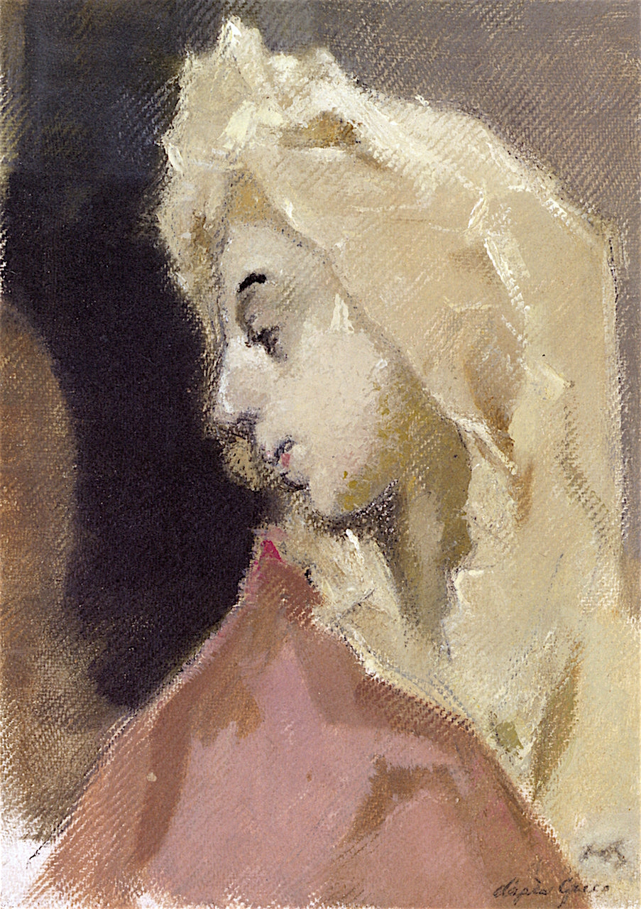 Madonna in Profile, after El Greco by Helene Schjerfbeck,A3(16x12")Poster