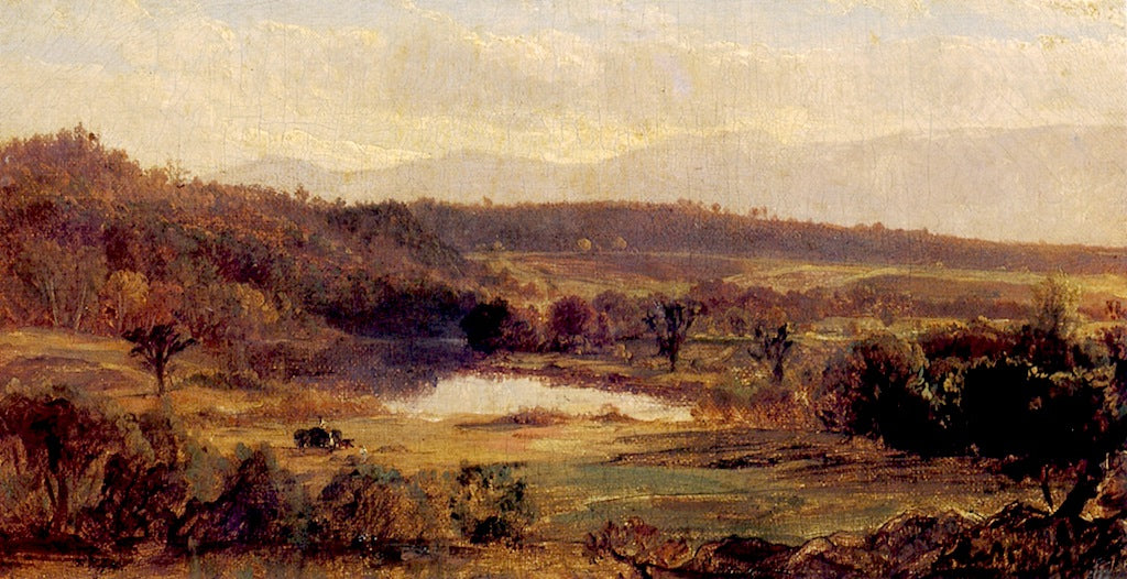 Haying in the Catskills, New York, vintage artwork by Thomas Hiram Hotchkiss, 12x8" (A4) Poster