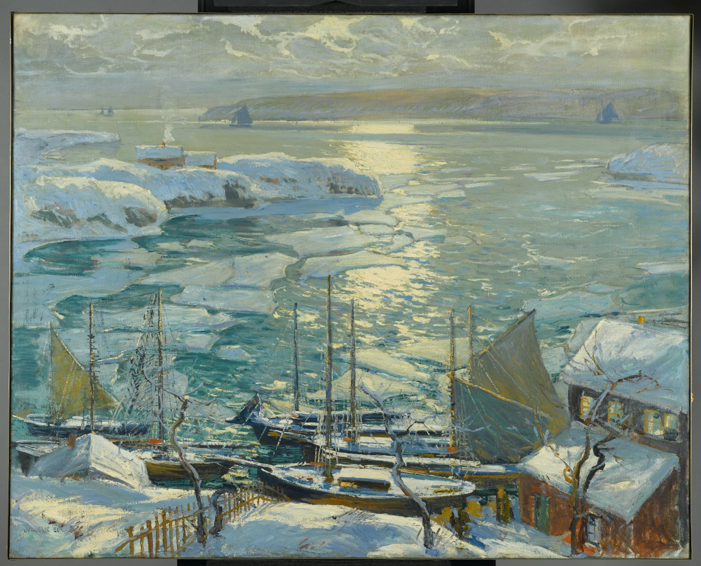 The Old Ships Draw to Home Again, vintage artwork by Jonas Lie, 12x8" (A4) Poster