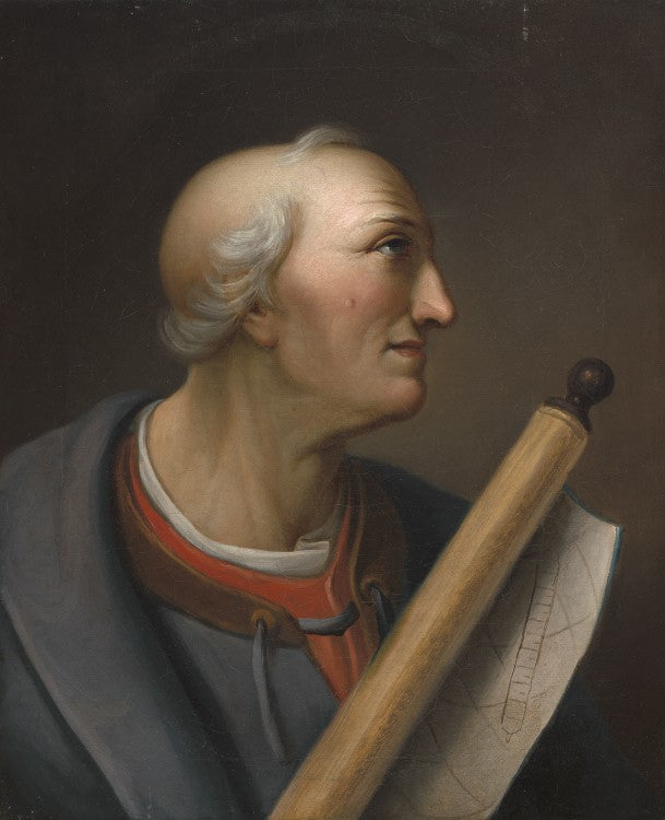 Amerigo Vespucci, vintage artwork by Charles Willson Peale, 12x8" (A4) Poster