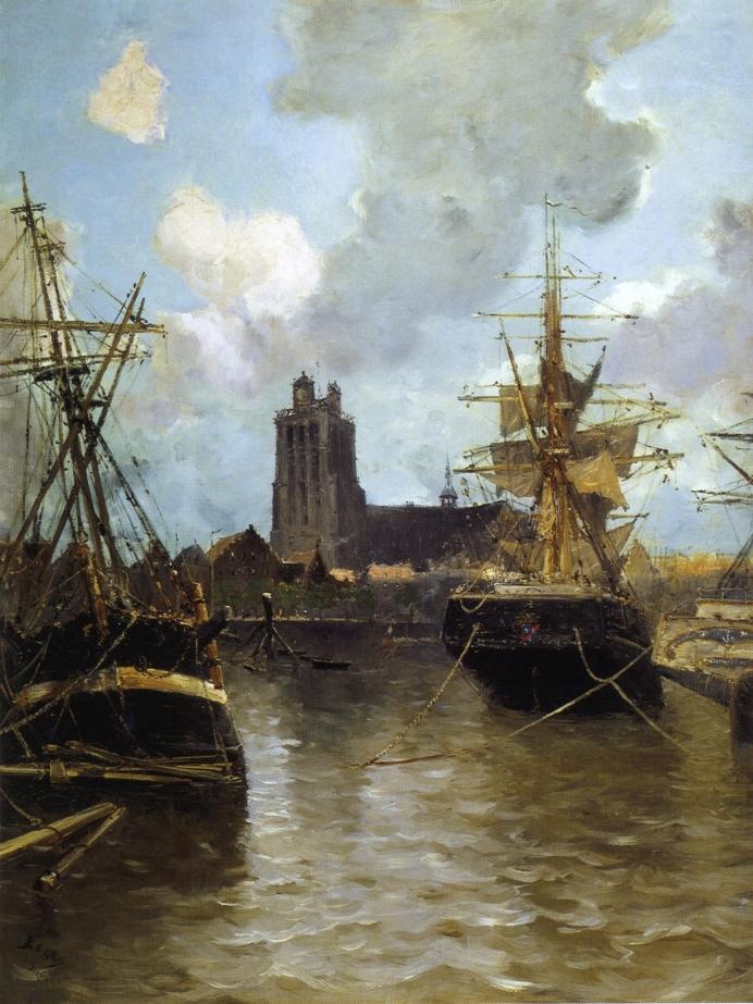 Dordrecht Harbor by Frank Myers Boggs,A3(16x12")Poster