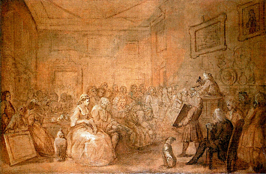 An Auction of Pictures (unfinished), vintage artwork by William Hogarth, 12x8" (A4) Poster