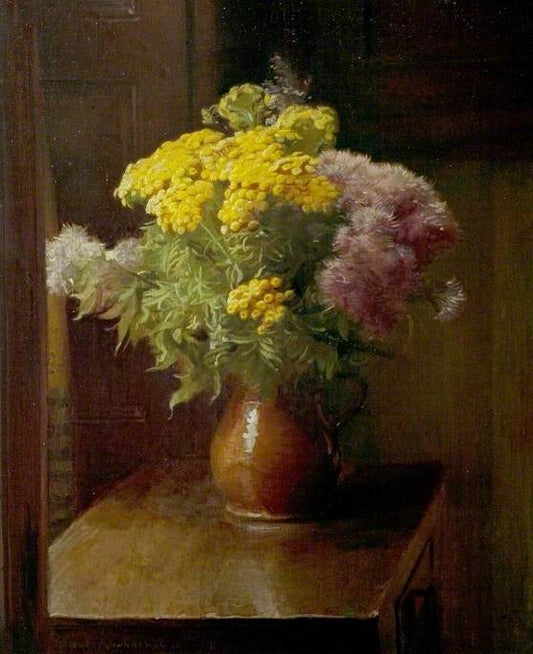 Vase of Mimosas and Thistledown by Ernest Townsend,16x12(A3) Poster