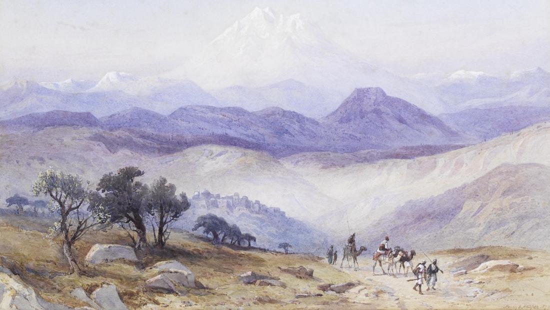 Mount Hermon, vintage artwork by Henry Andrew Harper, 12x8" (A4) Poster