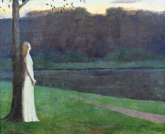 A meditation in nature, vintage artwork by Maurice Chabas, 12x8" (A4) Poster