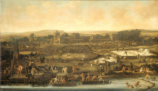 Wool Making, vintage artwork by Pieter de Molijn, 12x8" (A4) Poster
