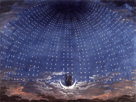 Stage set for Mozart's Magic Flute, vintage artwork by Karl Friedrich Schinkel, 12x8" (A4) Poster