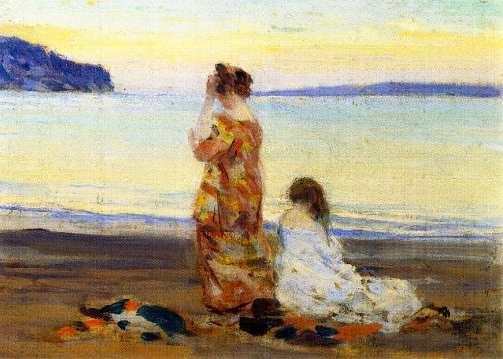 Beach Scene, Baie-Saint-Paul by Clarence Gagnon,16x12(A3) Poster