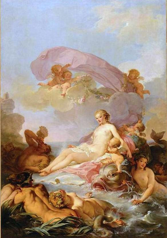 The Triumph of Amphitrite (large version), vintage artwork by Hugues Taraval, 12x8" (A4) Poster