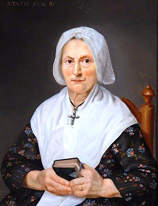 Portrait of a Lady of 81 years, vintage artwork by Jean Louis Elshoecht, 12x8" (A4) Poster