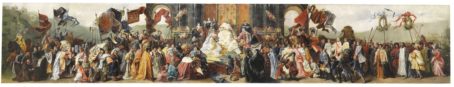 Glorious Hommage Scene, vintage artwork by Wilhelm von Kaulbach, A3 (16x12") Poster Print